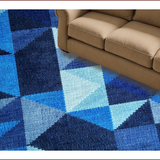Ultra Soft Area Rug, Non Slip, Stain Resistant, Washable Area Rugs for Living Room, Bedroom, Hawaiian Turtle Geometric(Blue)
