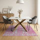 Geometric Modern Pink Geometric Abstract Area Rug