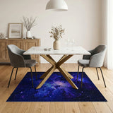 Blue and Teal Cosmic Nebula Galaxy Area Rug