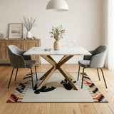 Southwestern Black Rabbit Silhouette Area Rug