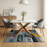 Bold Multi-Color Geometric Modern Area Rug