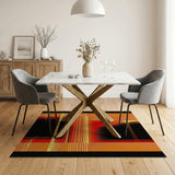 Bold Orange Halftone Geometric Area Rug