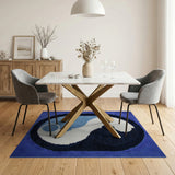 Oval Blue Yin-Yang Area Rug
