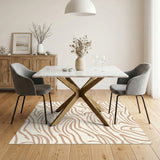 Beige and Neutral Swirl Beige Swirl Abstract Area Rug