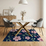Blush Pink Floral Blossom Area Rug