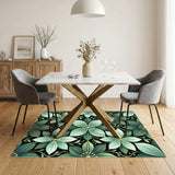 Green Floral Vintage Area Rug