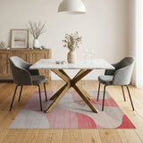 Pink Abstract Organic Shapes Area Rug
