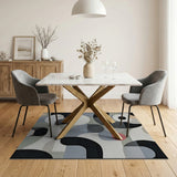 Multi-color and Patterns Modern Geometric Abstract Area Rug