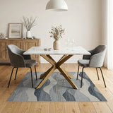 Textured Blue Wave Area Rug