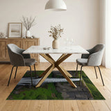 Lush Forest Waterfall Canyon Area Rug