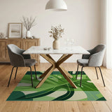 Bold Green Monstera Leaf Area Rug