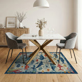 Playful Ocean Fish and Shark Kids Area Rug