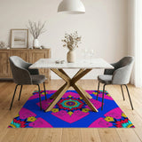Vibrant Multi-Color Geometric Starburst Area Rug