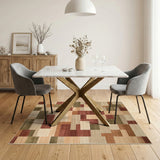 Modern Geometric Brown Tan No. 2 Area Rug