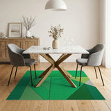 Green Vibrant Green Geometric Modern Area Rug