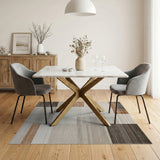 ODIKA Modern Abstract Geometric Washable Area Rug - Low Pile Non-Slip Earth Tone Rug