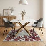 Purple Grape Vine Border Area Rug