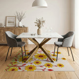 Yellow Floral Vintage Vibrant Yellow Sunflower Floral Area Rug