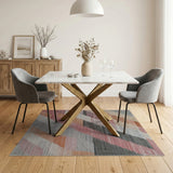 Bold Diagonal Multi-Color Stripe Area Rug
