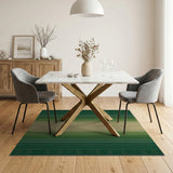Lush Green Vertical Stripe Area Rug