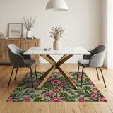 Pink Carnation Floral Vintage Area Rug