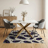 Purple Feather Boho Area Rug