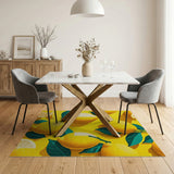 Vibrant Lemon Fruit Pattern Area Rug