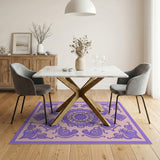 Purple Paisley Mandala Persian Area Rug