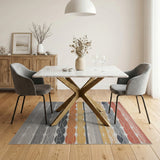 Wavy Multi-Color Stripe Area Rug