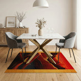 Fiery Red Mountain Lava Flow Rug