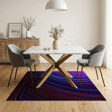 Abstract Area Vibrant Swirling Waves Abstract Area Rug