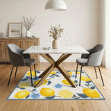 Fruit Pattern Yellow Lemon Fruit Area Rug