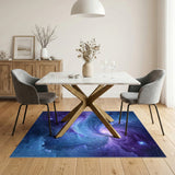 Cosmic Vortex Purple Swirl Area Rug