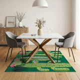 Emerald Green Cactus Succulent Area Rug