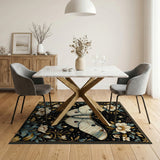 Luna Moth Magnolia Floral Rug