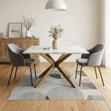 Multi-color and Patterns Modern Geometric Overlapping Circles Area Rug