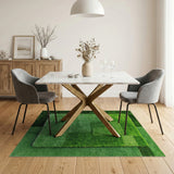 Green Geometric Grass Patchwork Area Rug