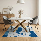 Playful Blue Whale Ocean Kids Area Rug