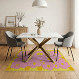 Pink Smiley Flower Shag Area Rug