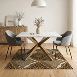 Traditional Persian Elegant Gold Medallion Persian Area Rug