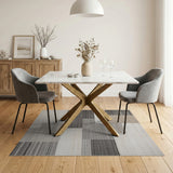 Modern Geometric Neutral Striped Area Rug
