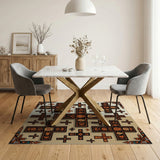 Southwestern Crosses Terracotta Pots Rug