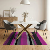 Bold Pink Black Stripe Geometric Rug