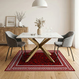 Red Swirling Vine Persian Area Rug
