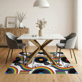 Rainbow Turntable Vinyl Area Rug