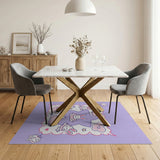 Kawaii Purple Bunny Stars Area Rug