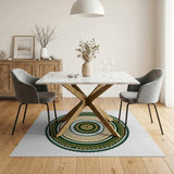 Intricate Green Mandala Round Area Rug