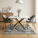 Grey Angular Geometric Area Rug