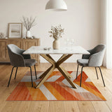 Terracotta Zigzag Geometric Area Rug