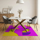 Vibrant Pink Yellow Purple Geometric Area Rug